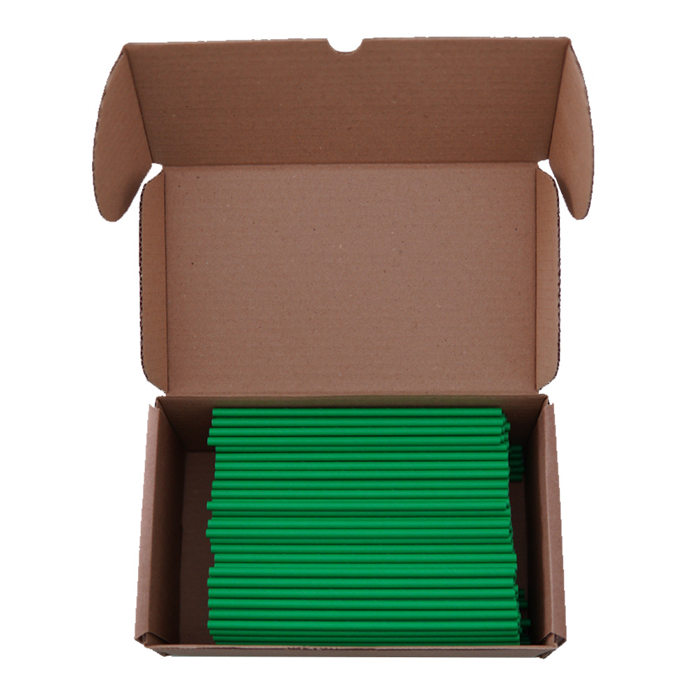 PAIE DE BĂUT DIN HÂRTIE, VERDE (197X6MM) – SET 400 BUCĂȚI 2
